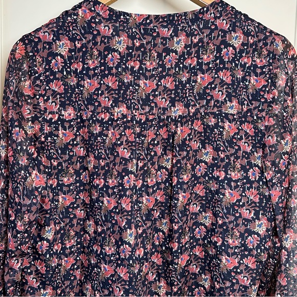 Faherty Silk Cotton Sage Wood Blouse - Stargaze Bloom  - Size Small - Picture 6 of 11